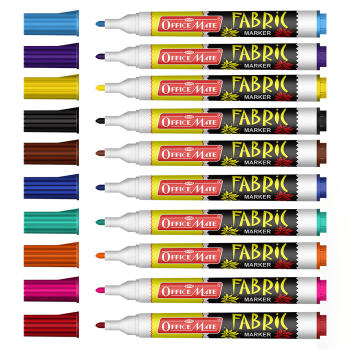 Fabric Markers (10pcs) – DIY Marker, Wash Resistant, Vivid Colours, Works On All Fabric Surfaces