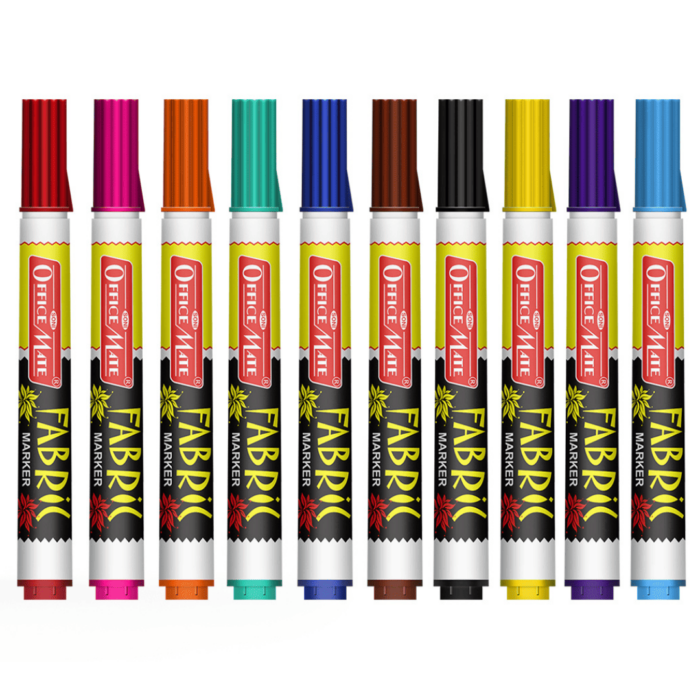 Fabric Markers (10pcs) – DIY Marker, Wash Resistant, Vivid Colours, Works On All Fabric Surfaces