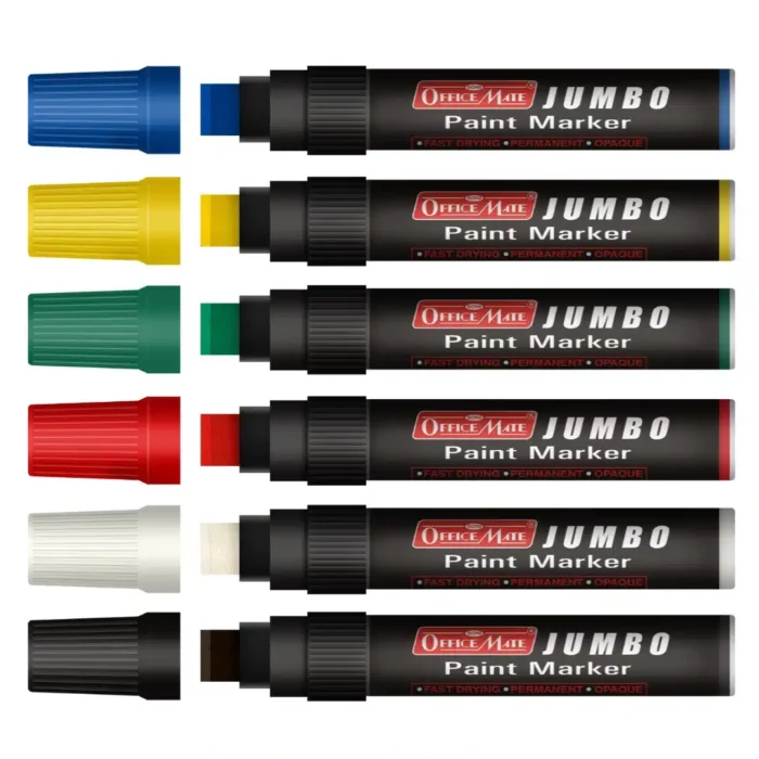 Jumbo Paint Markers (6pcs) – Wide Tip, Non-Toxic, Multi Surface Usage