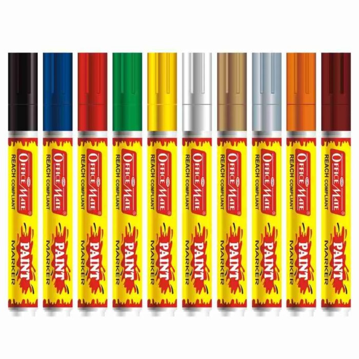 Paint Marker Regular Colors (10pcs) - Vibrant Colours, Non-Toxic, Multi surface usage