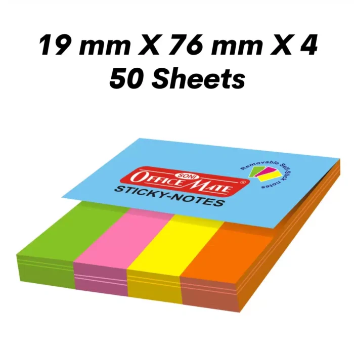 STICKY NOTEPADS FLUORESCENT (19 X 76 X 4 X 50) - PACK OF 1