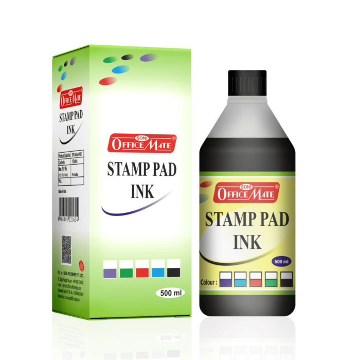 Stamp Pad Refill Ink - 500 ml, Long-Lasting Impressions, Quick-Drying Ink for Any Project