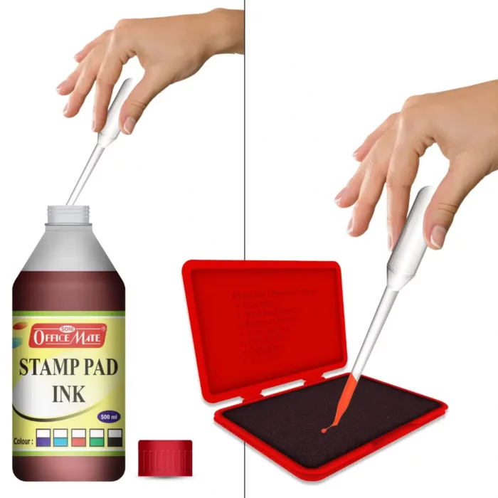 Stamp Pad Refill Ink - 500 ml, Long-Lasting Impressions, Quick-Drying Ink for Any Project