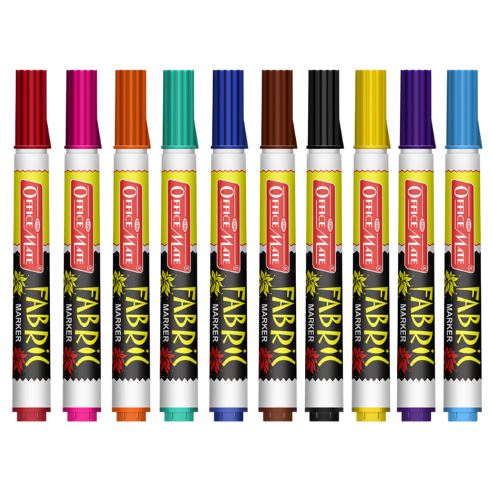 Fabric Markers (10pcs) – DIY Marker, Wash Resistant, Vivid Colours, Works On All Fabric Surfaces