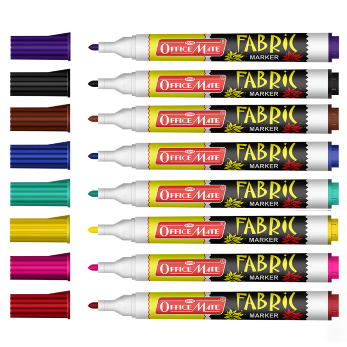 Fabric Markers (8pcs) – DIY Marker, Wash Resistant, Vivid Colours, Works On All Fabric Surfaces