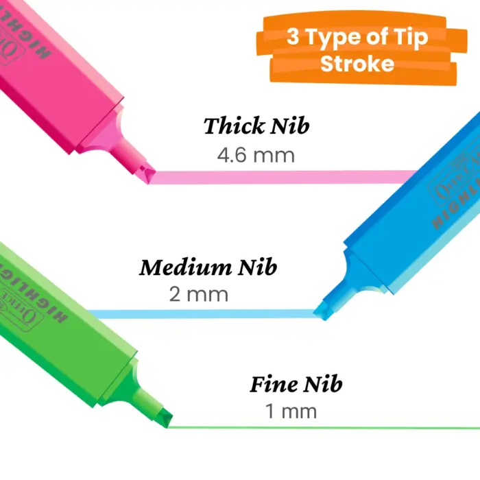 Fluorescent Highlighters (5pcs) – Vibrant Colors, Smooth Flow, 3x Longer Lasting