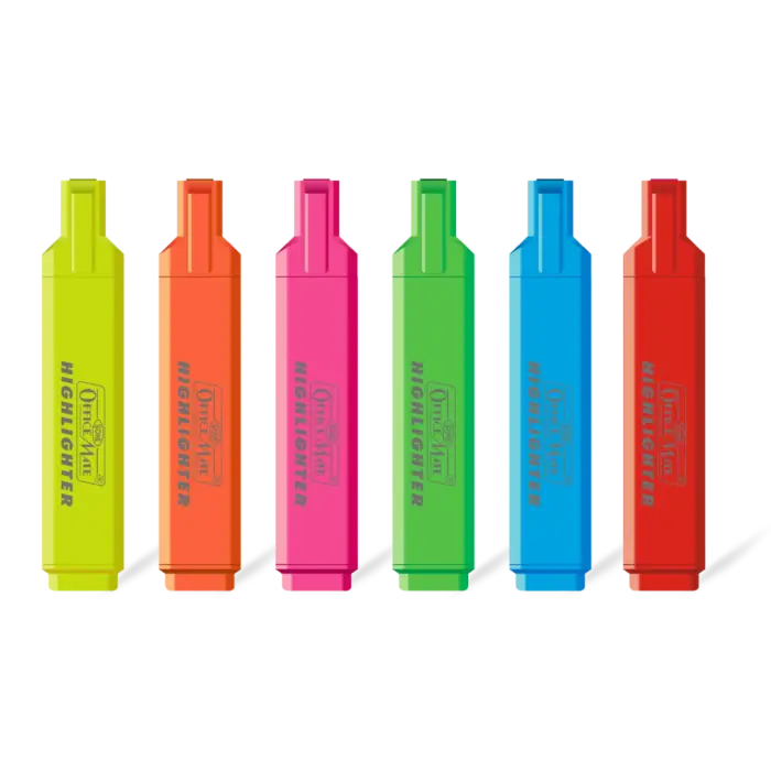 Fluorescent Highlighters (6pcs) – Vibrant Colors, Smooth Flow, 3x Longer Lasting