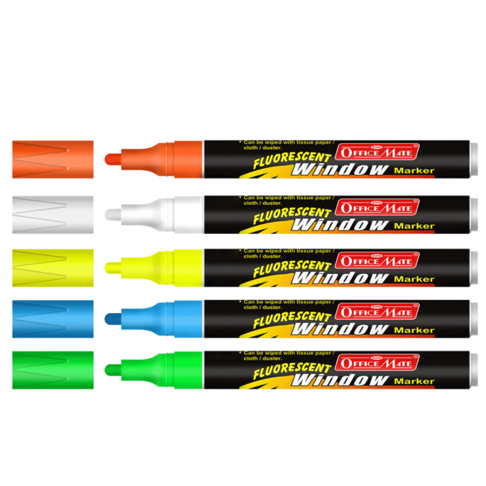 Fluorescent Window Marker /Chalk Marker (5Pcs) Bright, Bold, Easy Erase