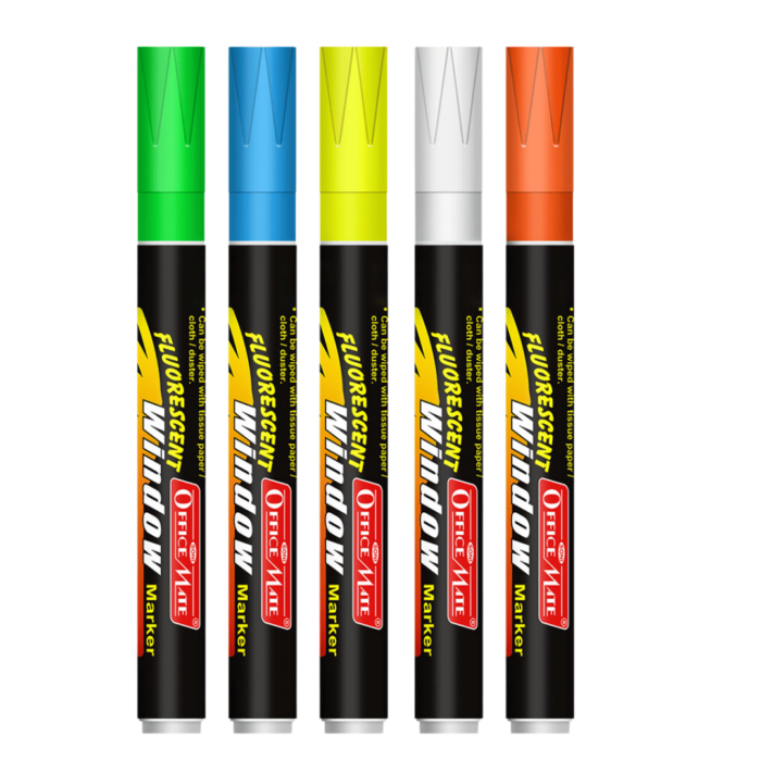 Fluorescent Window Marker /Chalk Marker (5Pcs) Bright, Bold, Easy Erase