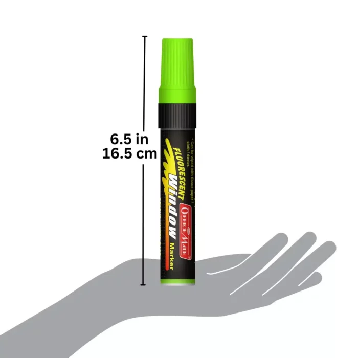 Jumbo Fluorescent Window/Chalk Marker (6pcs) Bold, Bright, Easy Erase
