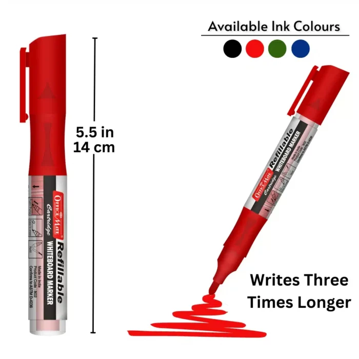 Whiteboard Marker with Refillable Cartridge Pack of 10 pcs - Soni Office Mate