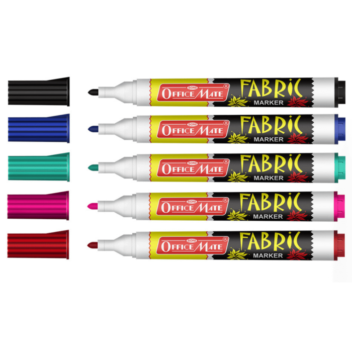 Fabric Markers (5pcs) – DIY Marker, Wash Resistant, Vivid Colours, Works on all Fabric Surfaces