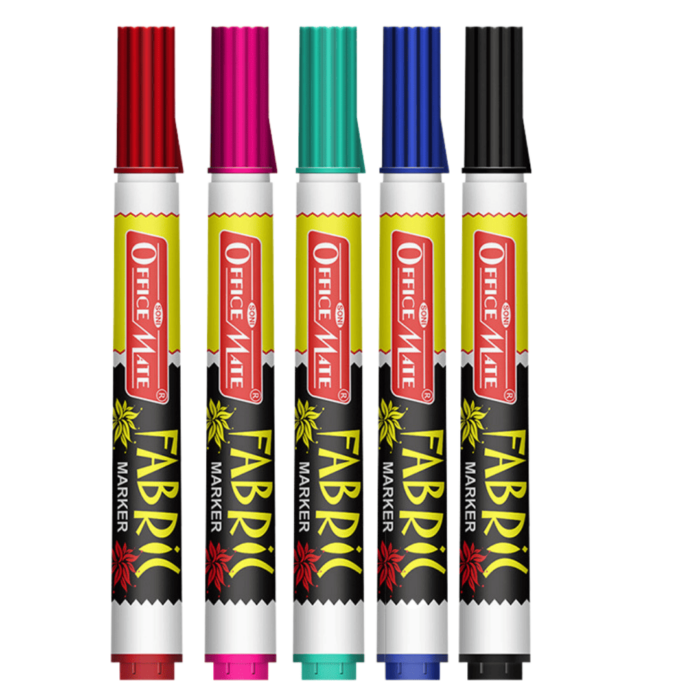 Fabric Markers (5pcs) – DIY Marker, Wash Resistant, Vivid Colours, Works on all Fabric Surfaces
