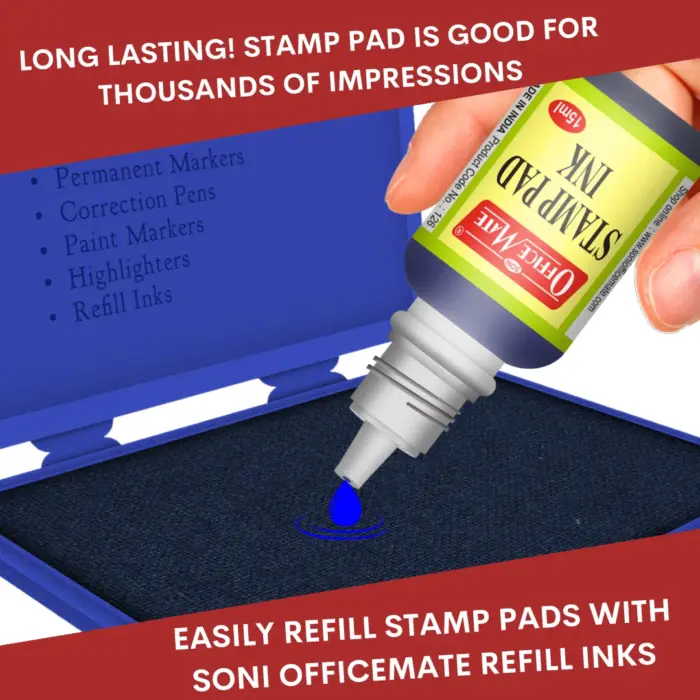Stamp Pad Ink (15ml) - 4pcs, Long-Lasting Impressions, Quick-Drying Ink for Any Project