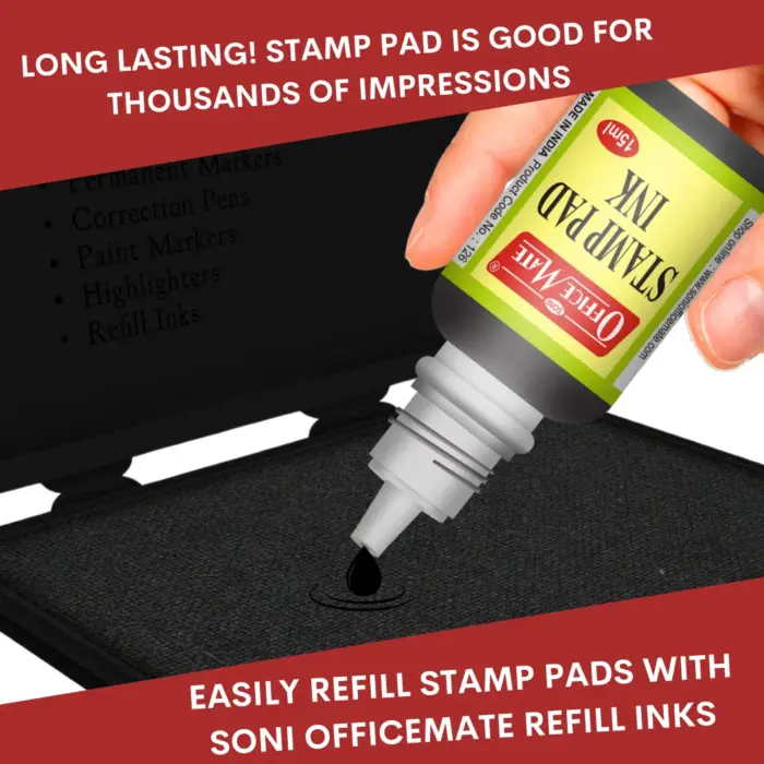 Stamp Pad - Black, Long-Lasting Impressions, Quick-Drying Ink for Any Project