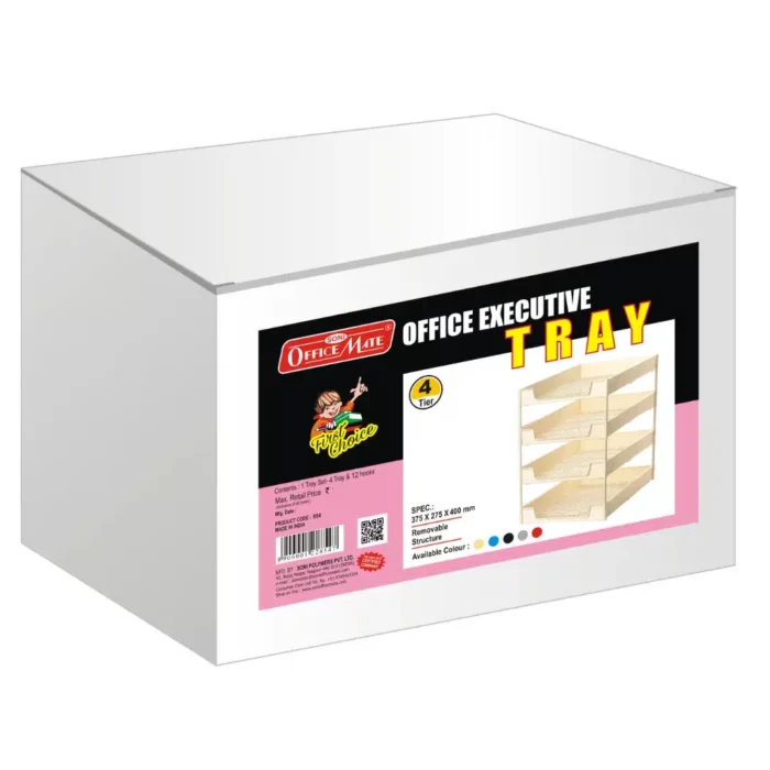 Four Compartment Office Tray – Compact Design, Lightweight, Versatile Use