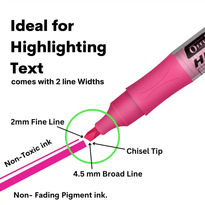 Liquid Highlighter Markers (Pack of 4) – Vibrant Colours, Smooth Flow, 3x Longer Lasting
