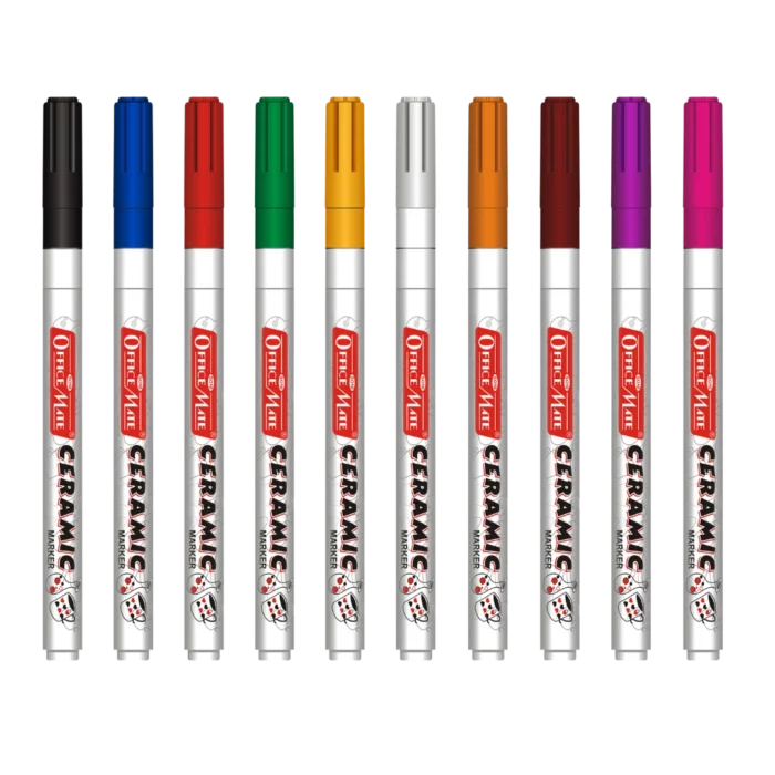 Fine Tip Ceramic Marker Set (10pcs) – Ideal for Ceramic Art, Smudge proof Ink  