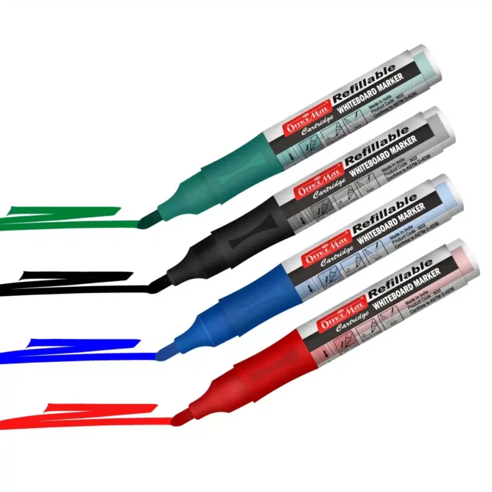 Whiteboard Markers with Refillable Cartridges (Pack of 4) – Eco-Friendly, Lasts Longer