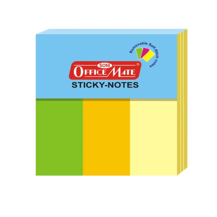 Fluorescent Sticky Note Pads – 100 Sheets (25mm x 76mm x 3)