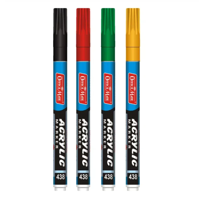 Fine Tip Acrylic Paint Markers (4pcs) – Precision Tip, Vibrant Colours, Water Based, Versatile Use