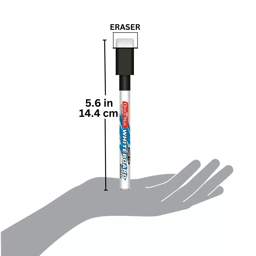 Slim Whiteboard Marker with Duster on cap, Assorted Colour (Pack of 4) – Extra Precision, Bright Colours, Easy Wipe - Image 5