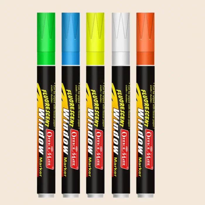 Fluorescent Window Marker /Chalk Marker (5Pcs) Bright, Bold, Easy Erase