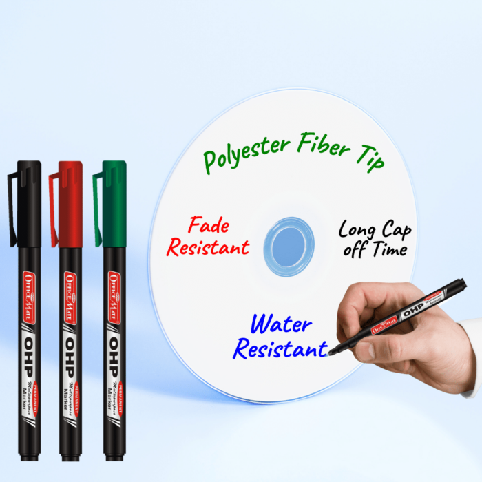 Permanent OHP Markers (4pcs) - Quick Drying, Water Resistant