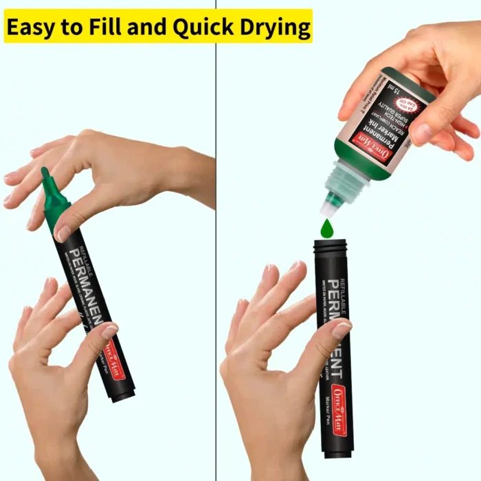 Permanent Marker Ink Bottle (15ml) – Pack of 4, Quick-Drying, Vibrant Colors
