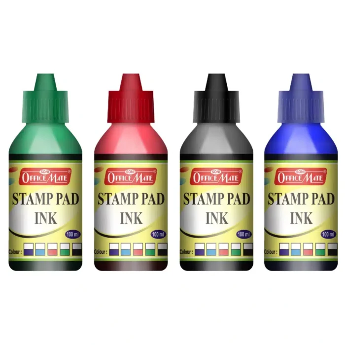 Stamp Pad Ink (100ml) - 4pcs, Long-Lasting Impressions, Quick-Drying Ink for Any Project