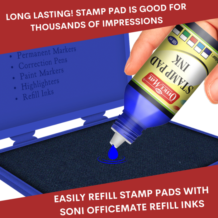 Stamp Pad - Blue, Long-Lasting Impressions, Quick-Drying Ink for Any Project