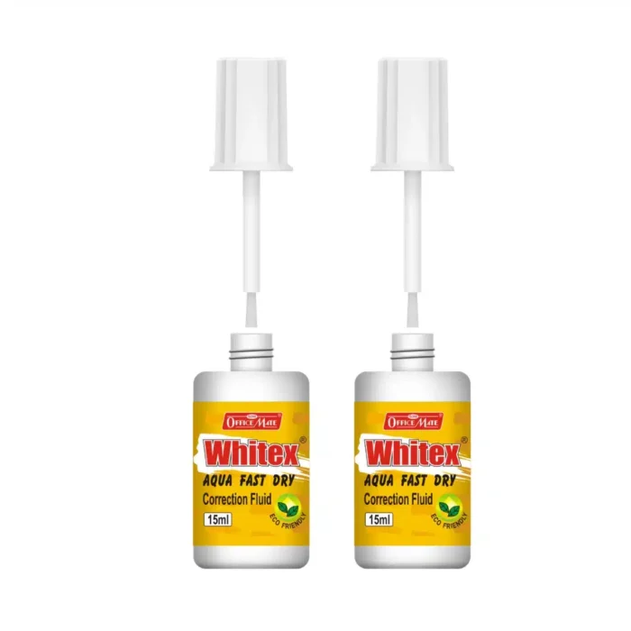Whitex Correction Fluid (15ml) – Pack of 2, Instant Drying, Eco-Friendly