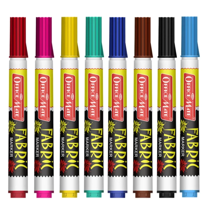 Fabric Markers (8pcs) – DIY Marker, Wash Resistant, Vivid Colours, Works On All Fabric Surfaces