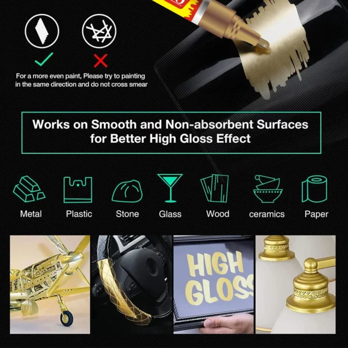 Paint Marker (1pcs), Metallic Colour, Non-Toxic, Multi Surface Usage