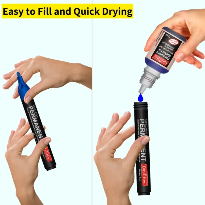 Permanent Combo (4 Permanent Markers + 4 Permanent Markers Inks )