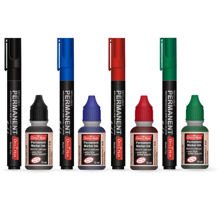 Permanent Combo (4 Permanent Markers + 4 Permanent Markers Inks )