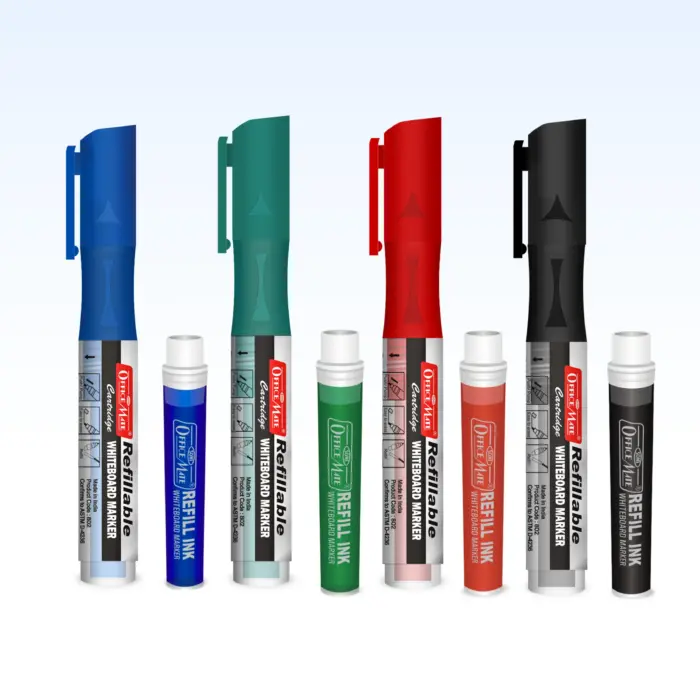 Refillable Cartridges Whiteboard Markers Combo (4 Cartridges Whiteboard Markers + 4 Cartridges )