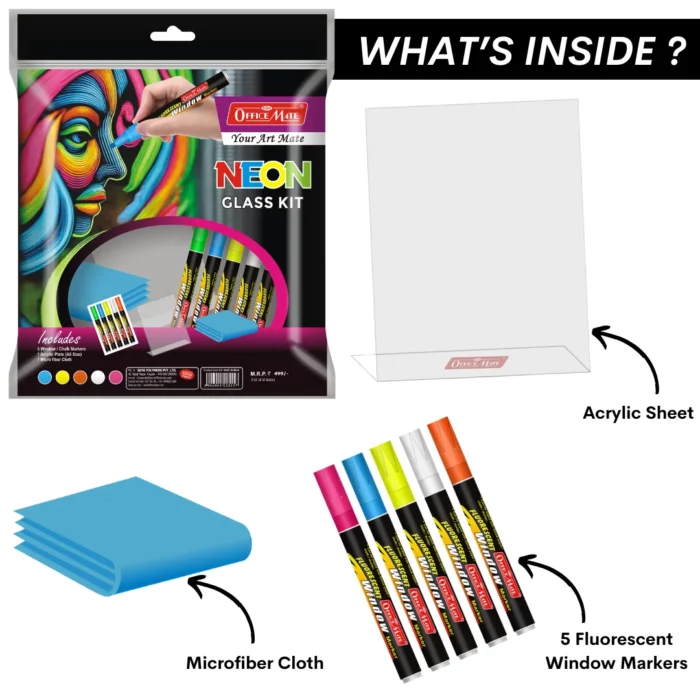 Neon Glass Kit, Bright, Bold Designs for Creative Window Art