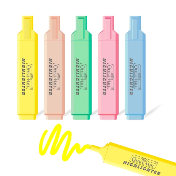 Pastel Highlighters (5pcs), Smudge Proof Pastel Ink, Smooth Flow, 3x Longer Lasting