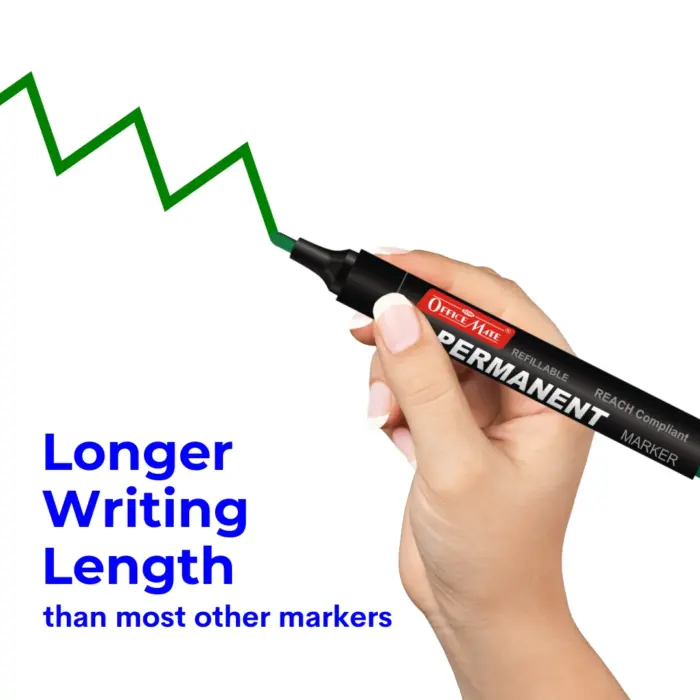 Regular Permanent Markers (Anti-Roll Cap), Assorted Colour (4 pcs), Versatile Use, Quick-Drying, Multi-Surface Markers