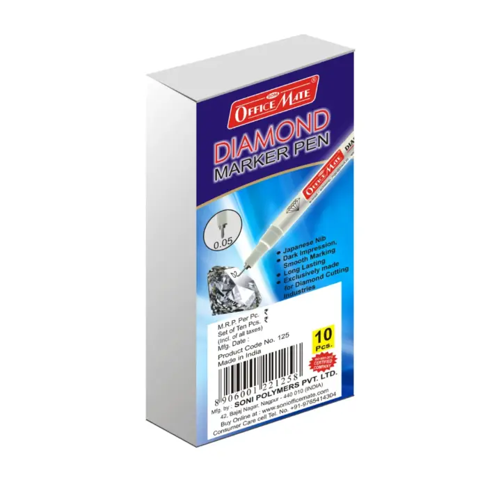 Diamond Marker (10pcs), Ultra-Fine 0.05 mm Tip for Precision Marking on Diamond & Glass, Permanent, Fade-Resistant, Smooth Application