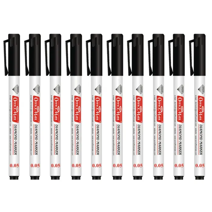 Diamond Marker (10pcs), Ultra-Fine 0.05 mm Tip for Precision Marking on Diamond & Glass, Permanent, Fade-Resistant, Smooth Application