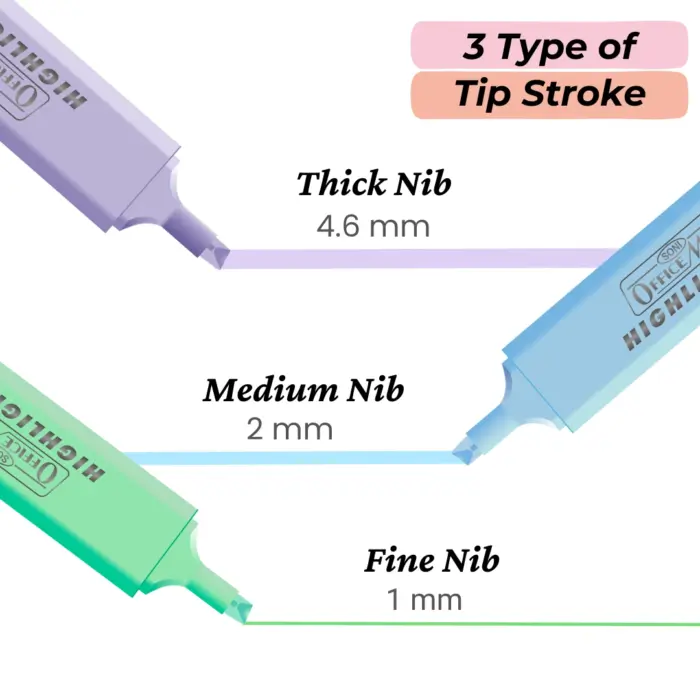 Pastel Highlighters (6pcs), Smudge Proof Pastel Ink, Smooth Flow, 3x Longer Lasting